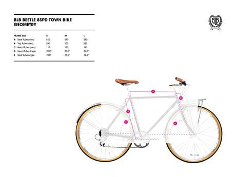 BLB Beetle 8spd Town Bike - Black - Simple Bike Store