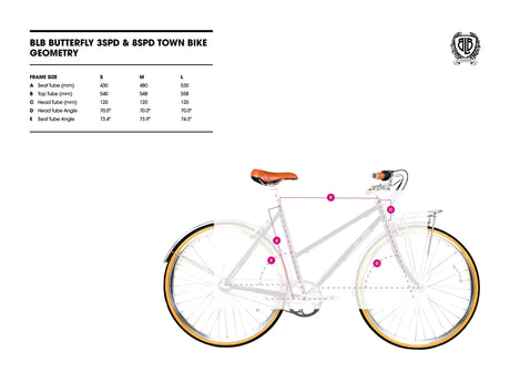 BLB Butterfly 8spd Town Bike - Dusty Pink - Simple Bike Store