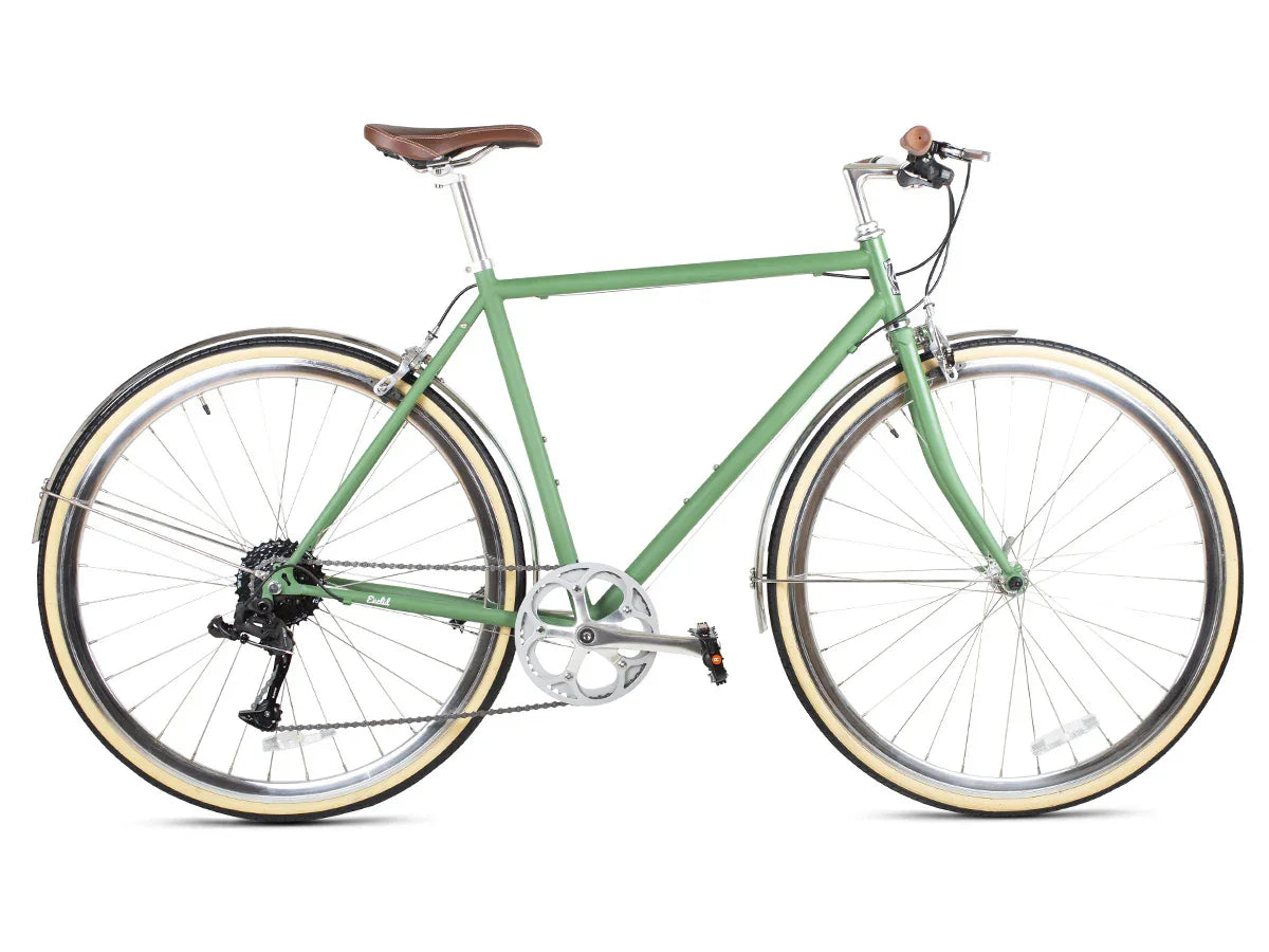 6KU Odyssey 8spd City Bike - Silverlake Green - Simple Bike Store