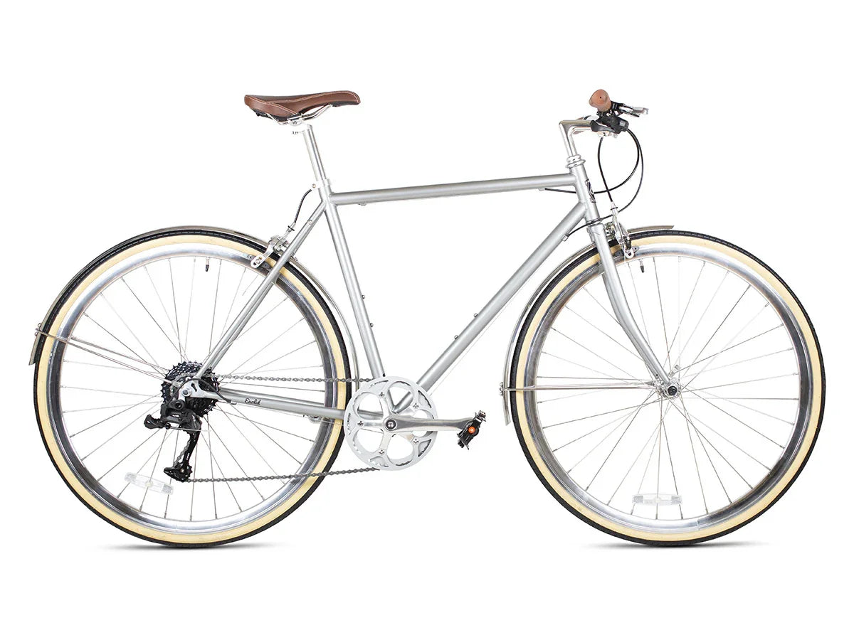 6KU Odyssey 8spd City Bike - Brandford Silver - Simple Bike Store