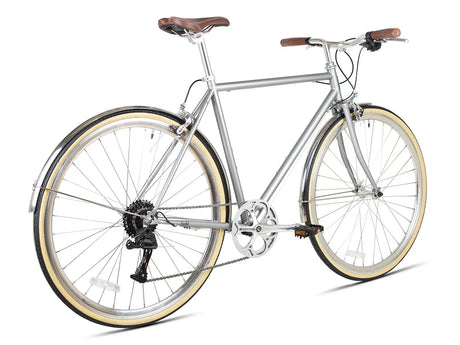 6KU Odyssey 8spd City Bike - Brandford Silver - Simple Bike Store