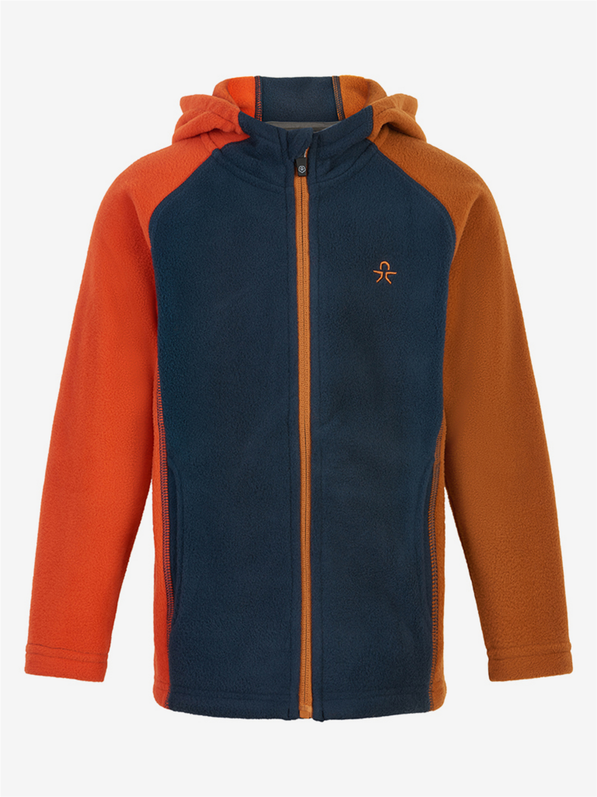 color-kids-jacket-with-hood-fleece-jkt-orange-blue-brown