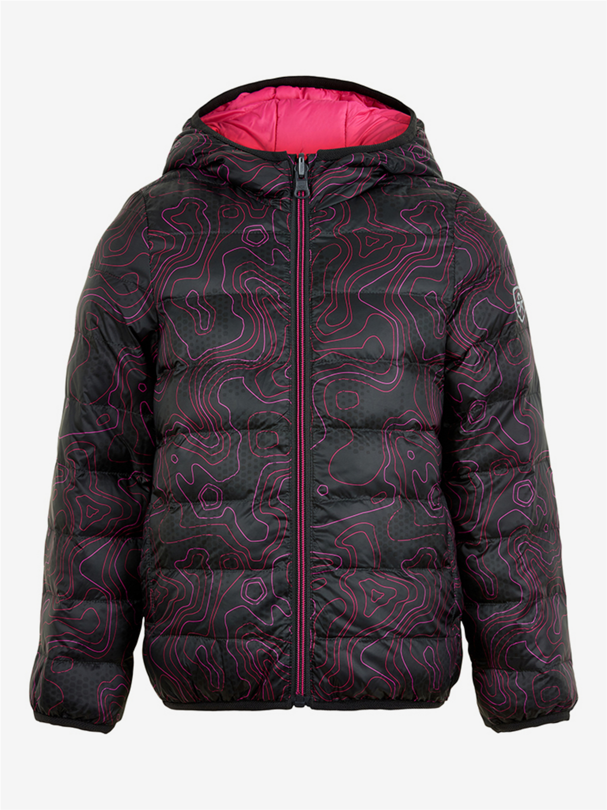 color-kids-winter-jacket-quilted-reversible-aop-violet-pink