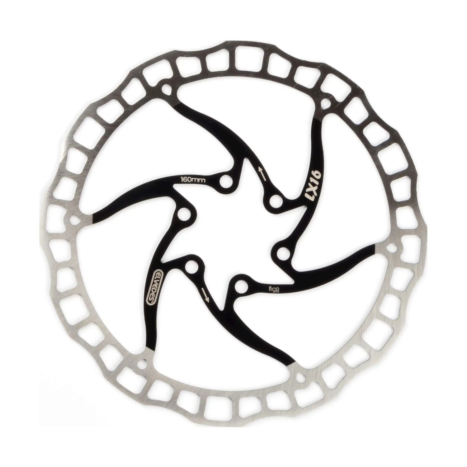 Elvedes brake disc LX16 One Piece 160mm black