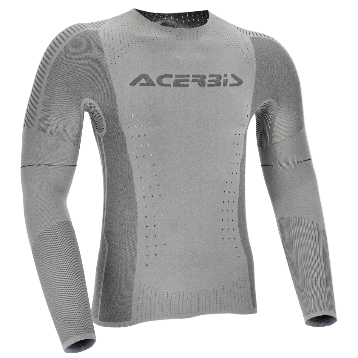 Gray long-sleeve shirt with Acerbis logo on a white background