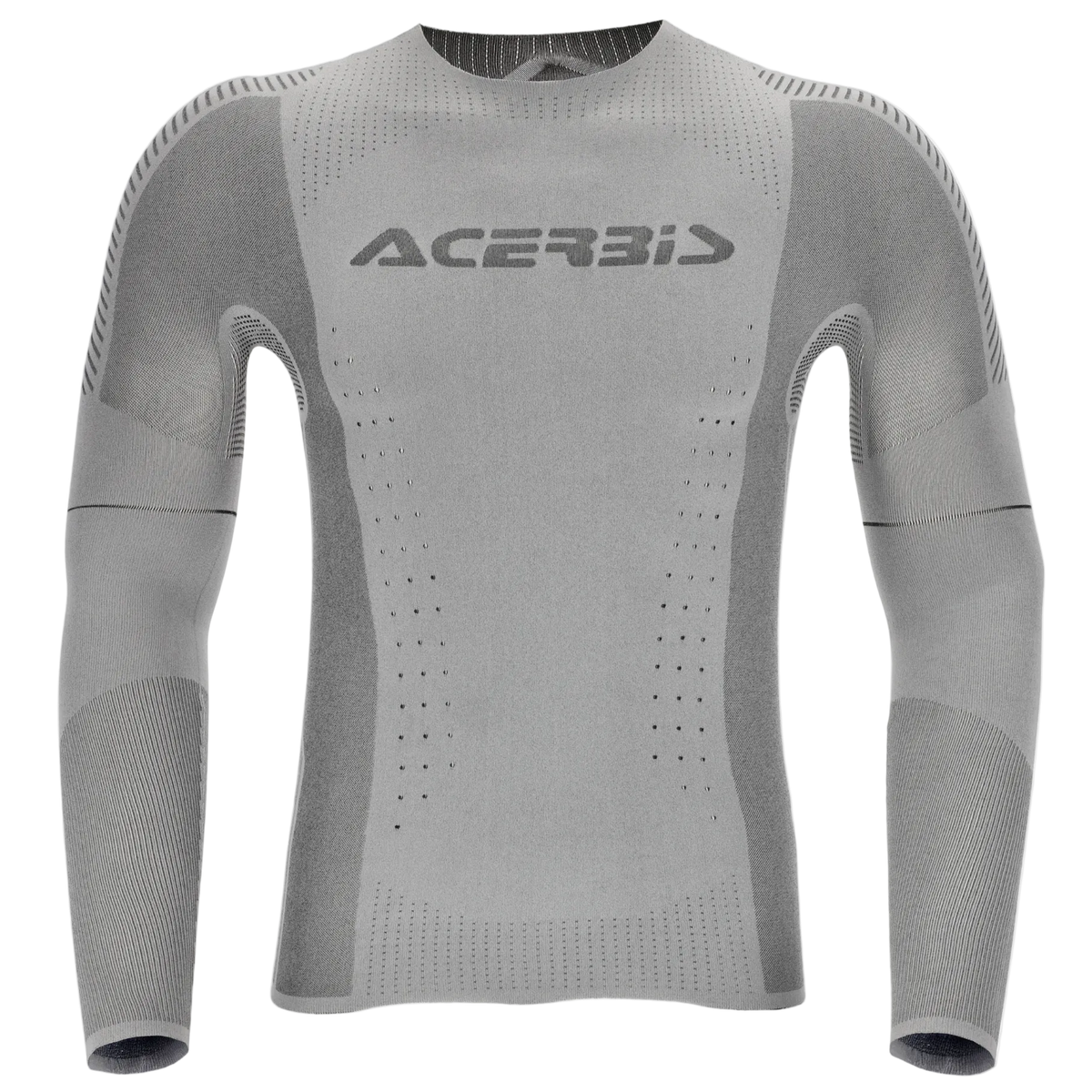 Gray long-sleeve shirt with Acerbis logo on a white background