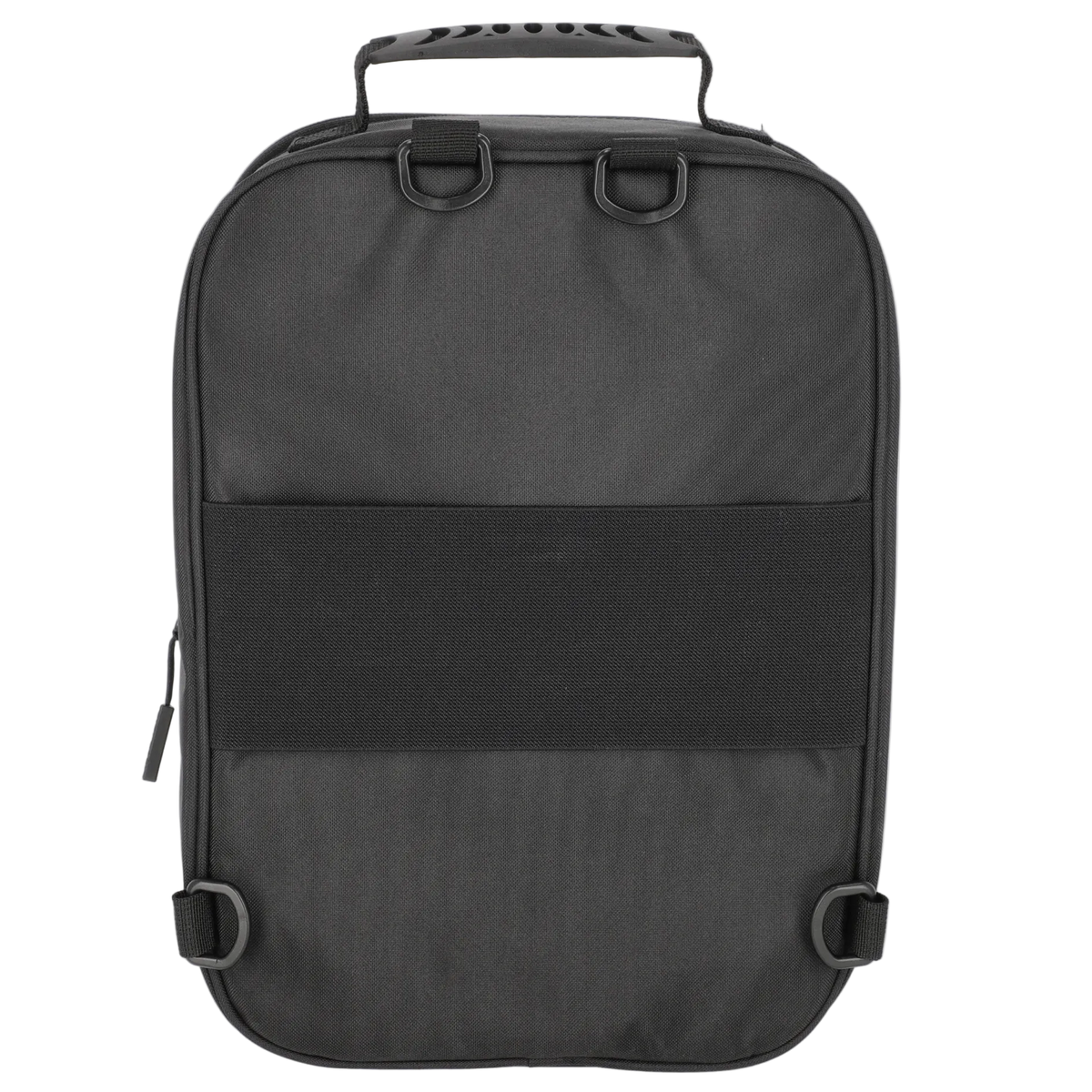 Black backpack on a white background