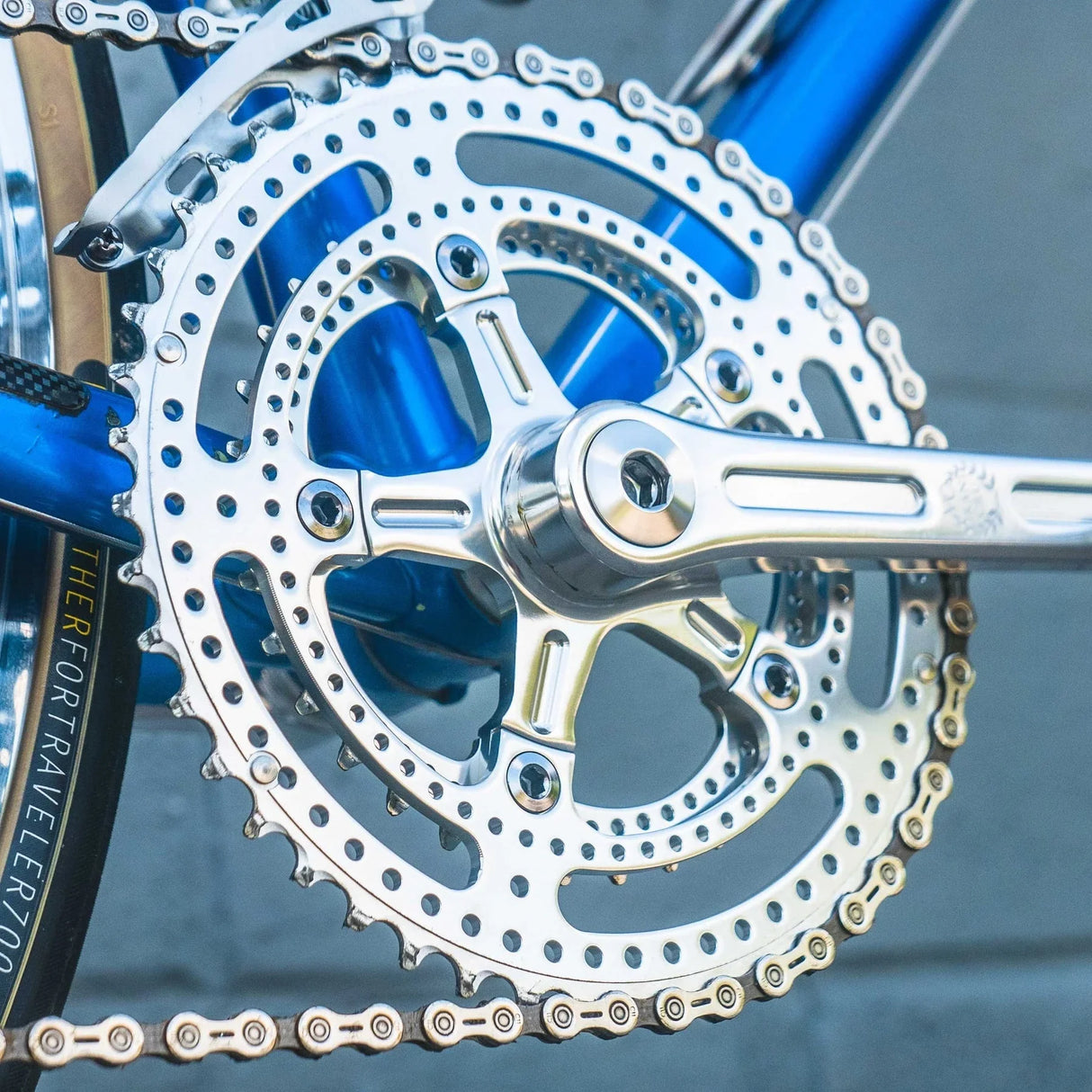 Velo Orange Grand Cru Drillium 110 Fluted Double Crankset - Simple Bike Store