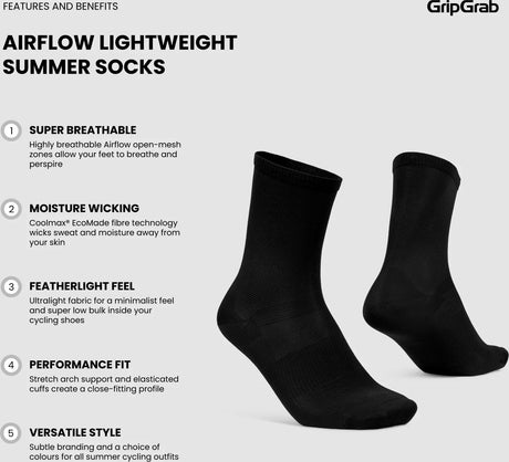 GripGrab Airflow Lightweight Summer Socks - Simple Bike Store