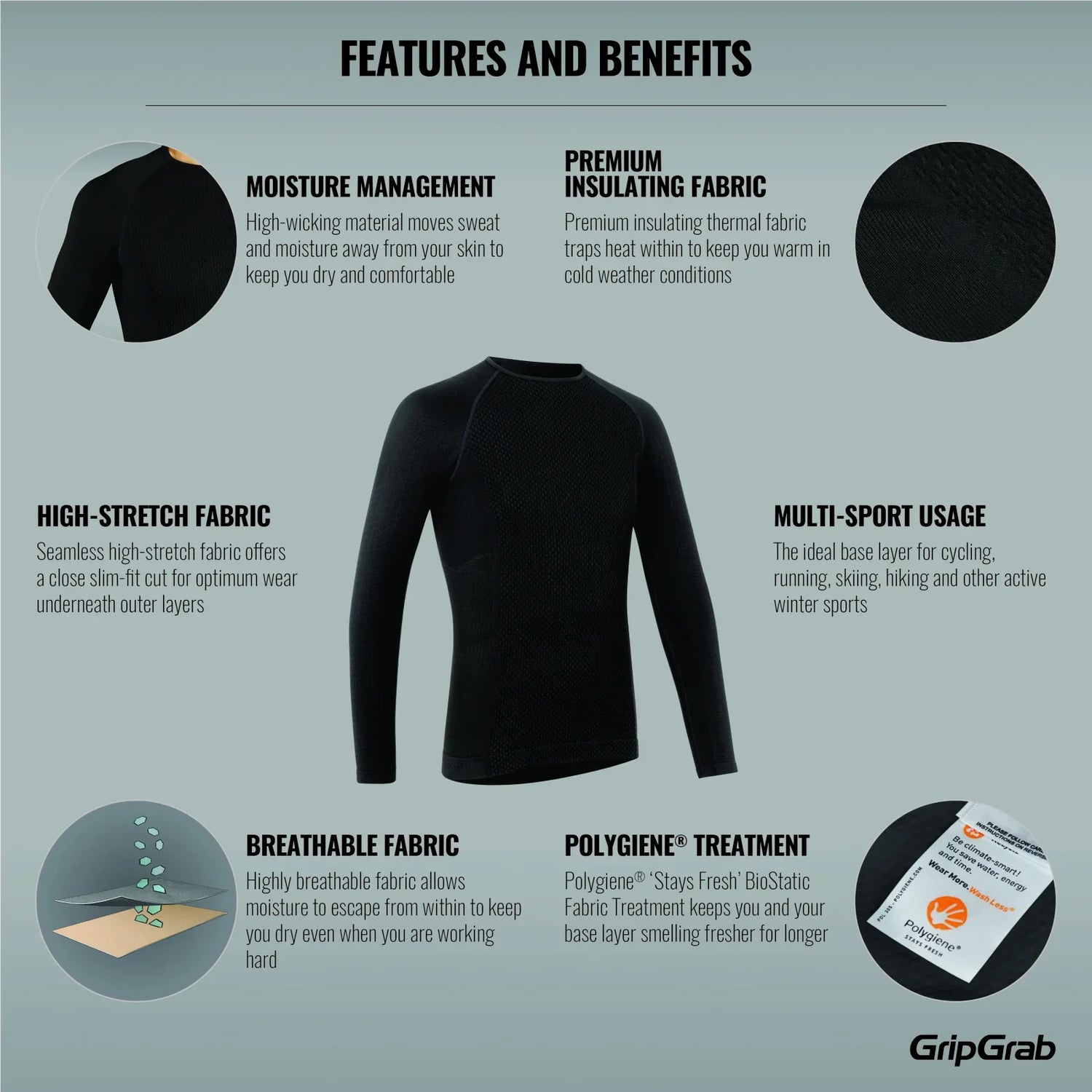 GripGrab Expert 2 Thermal Seamless Long Sleeeve Base Layer - Simple Bike Store