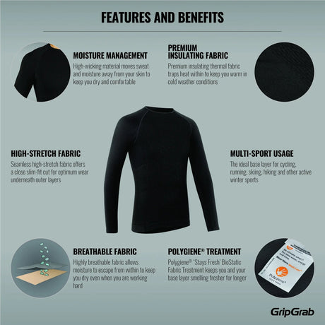 GripGrab Expert 2 Thermal Seamless Long Sleeeve Base Layer - Simple Bike Store