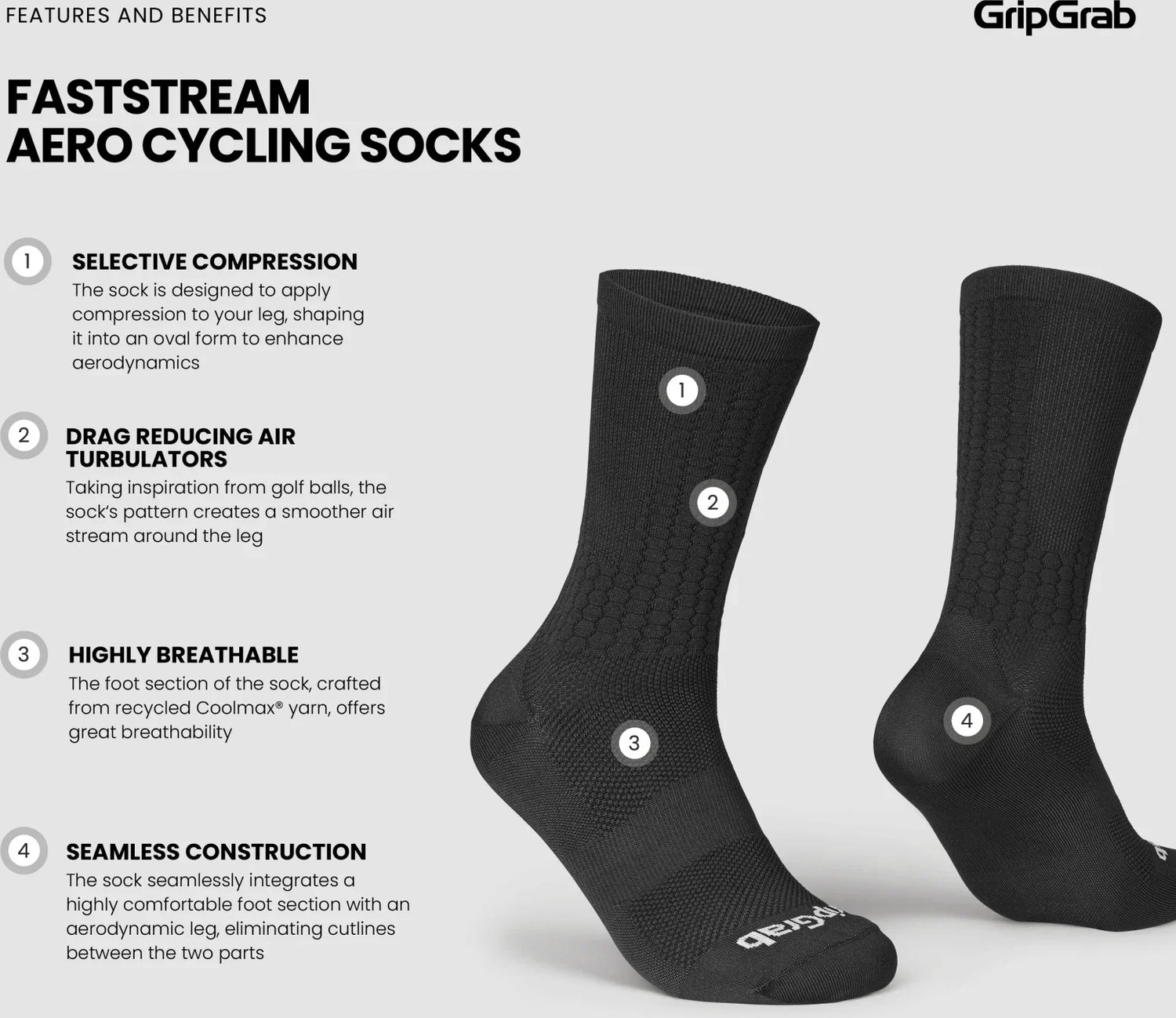 GripGrab FastStream Aero Cycling Socks - Simple Bike Store