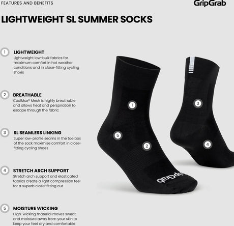 GripGrab Lightweight SL Regular Cut Summer Socks 3-Pack - Simple Bike Store