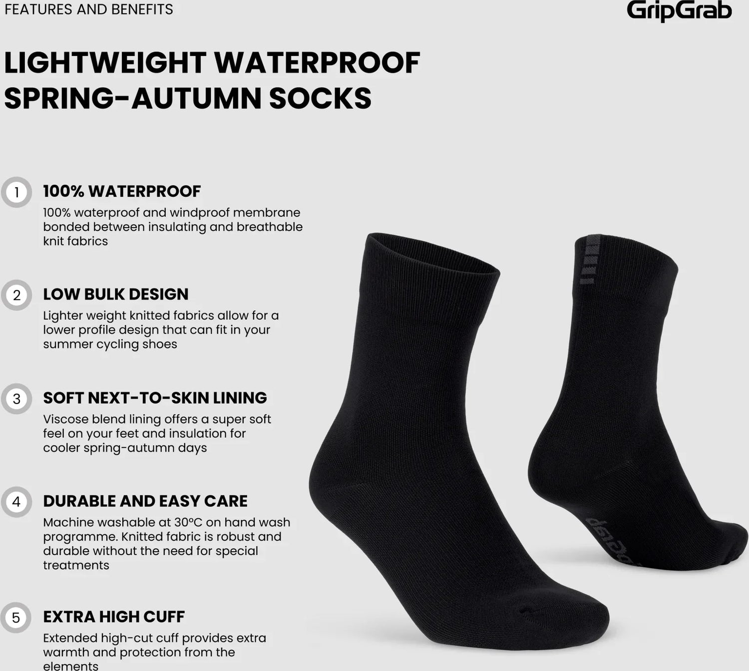 GripGrab Lightweight Waterproof Spring-Autumn Socks - Simple Bike Store