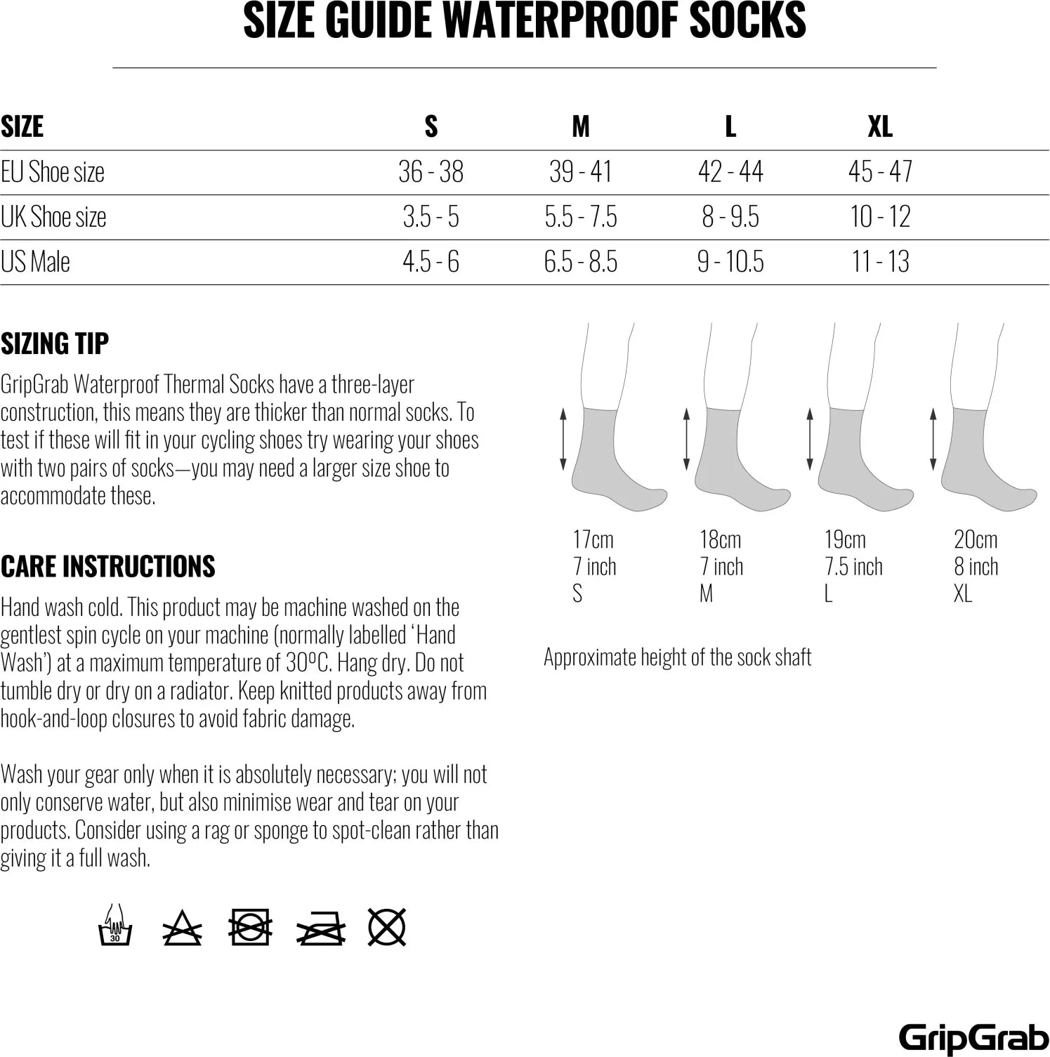 GripGrab Merino-Lined Waterproof Winter Socks - Simple Bike Store