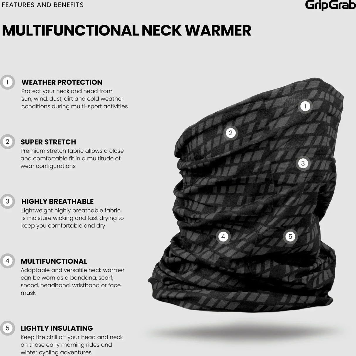 GripGrab Multifunctional Neck Warmer - Simple Bike Store