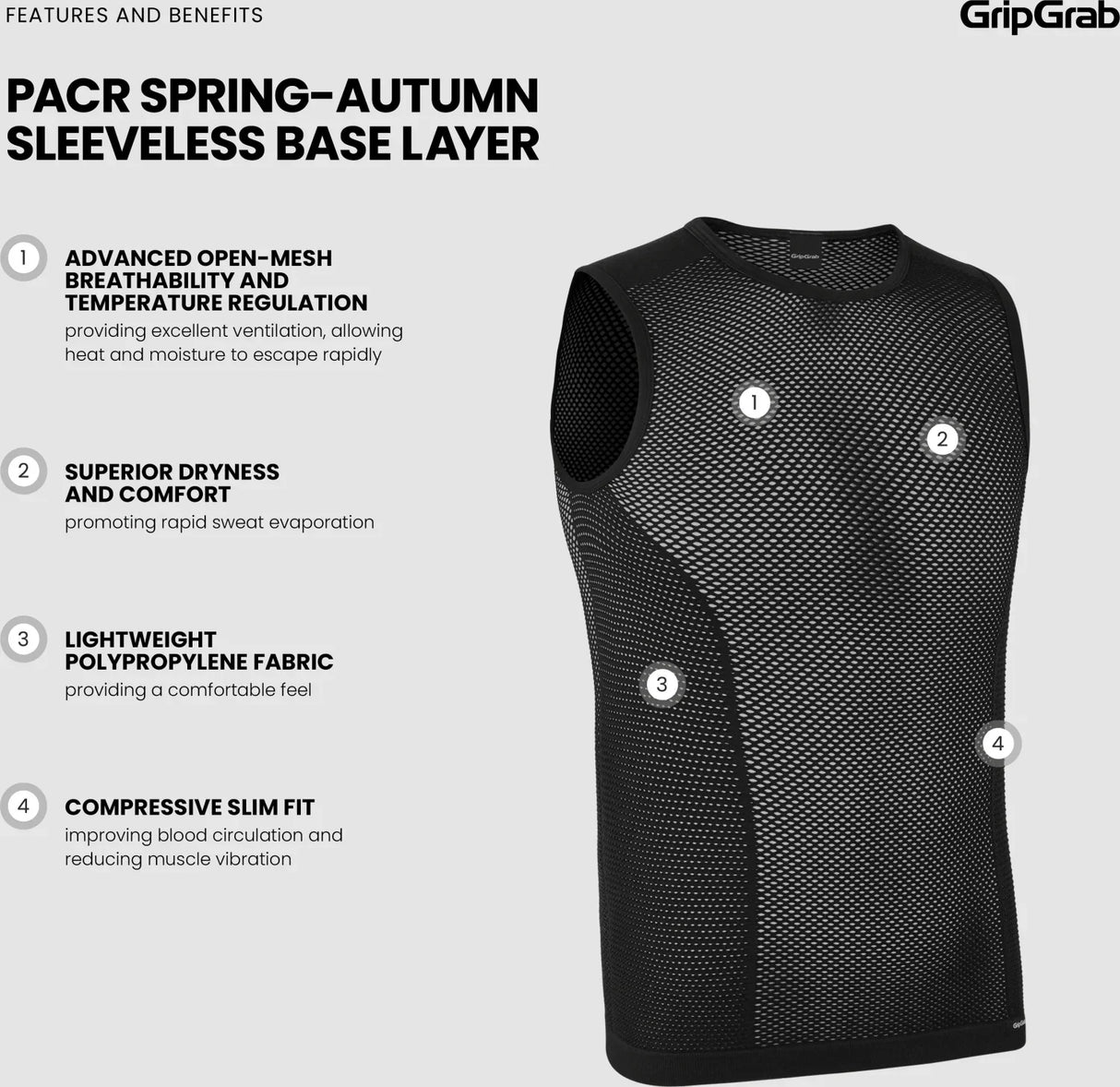 GripGrab PACR Spring-Autumn Sleeveless Base Layer - Simple Bike Store