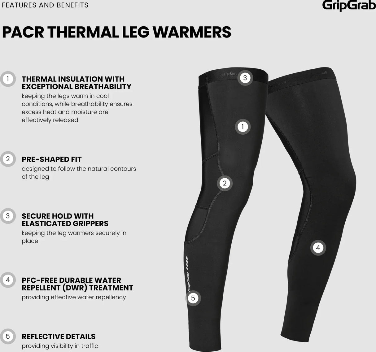 GripGrab PACR Thermal Leg Warmers - Simple Bike Store