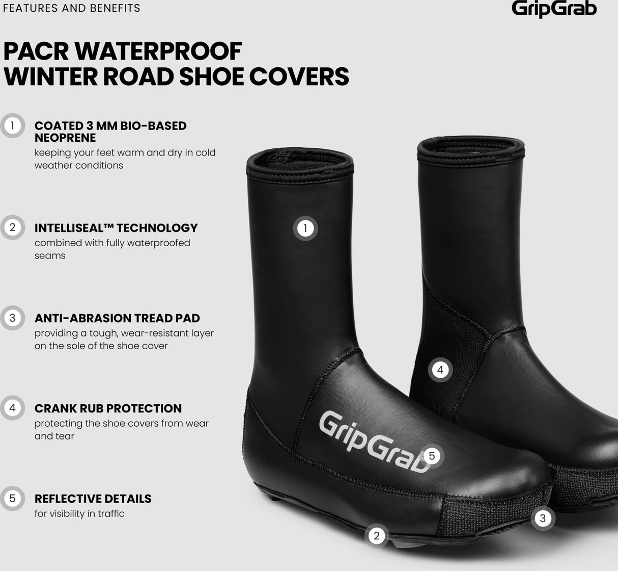 GripGrab PACR wasserdichte Winter-Rennrad-Überschuhe