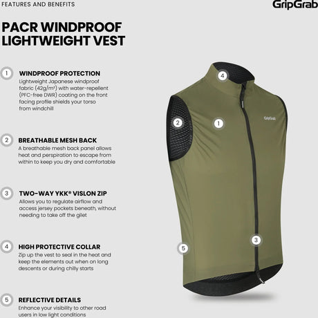 GripGrab PACR Windproof Lightweight Vest - Simple Bike Store