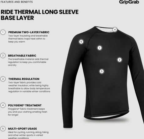 GripGrab Ride Thermal Long Sleeve Base Layer - Simple Bike Store