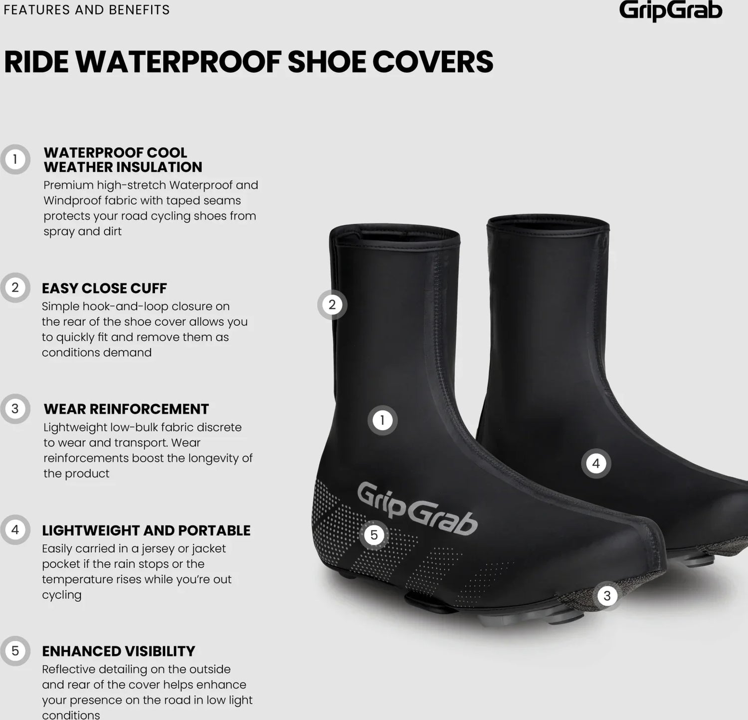 GripGrab Ride Waterproof Road Shoe Covers - Simple Bike Store