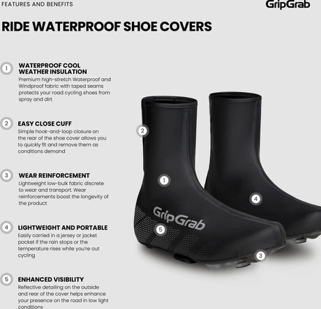 GripGrab Ride Waterproof Road Shoe Covers - Simple Bike Store