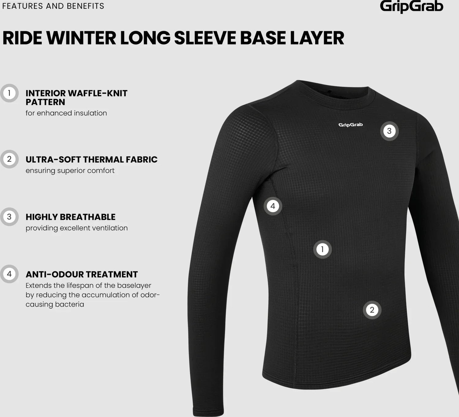 GripGrab Ride Winter Long Sleeve Base Layer - Simple Bike Store