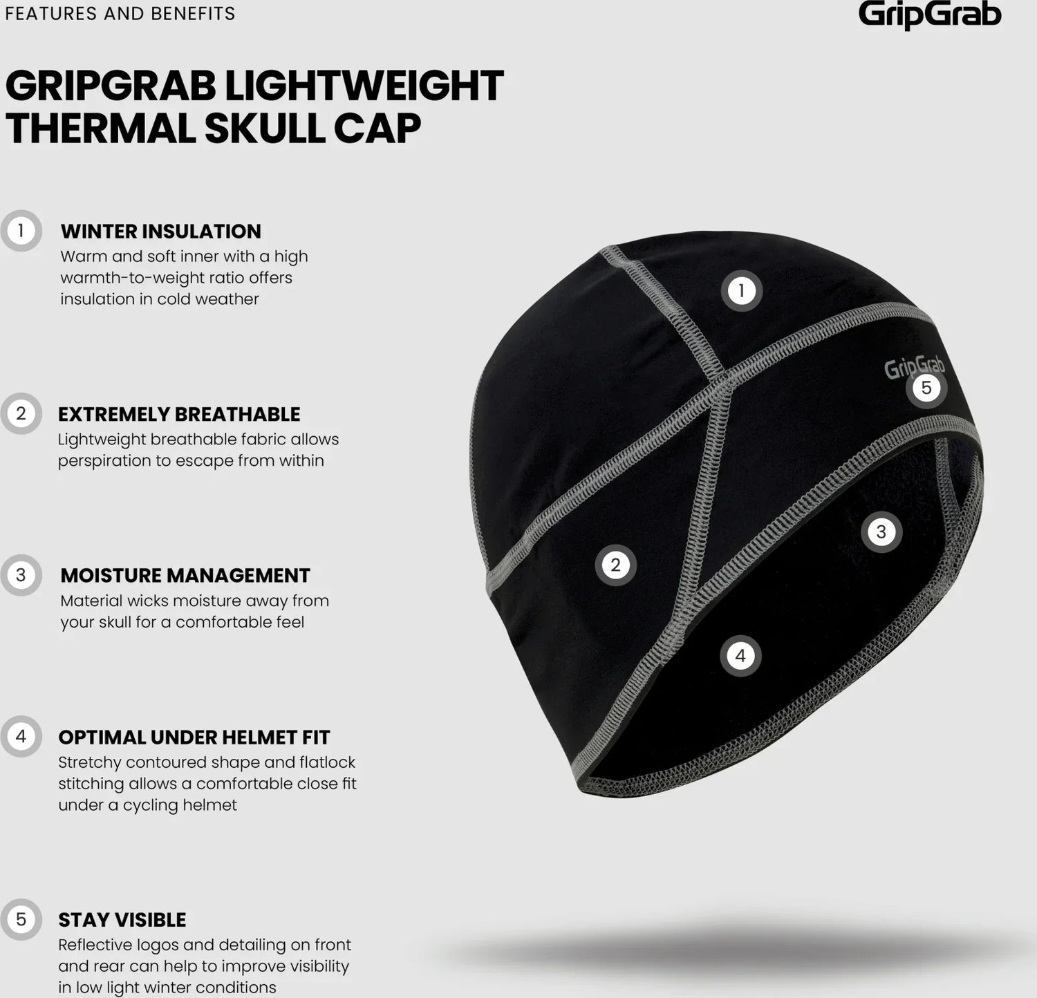 GripGrab Thermo Spring-Autumn Skull - Simple Bike Store