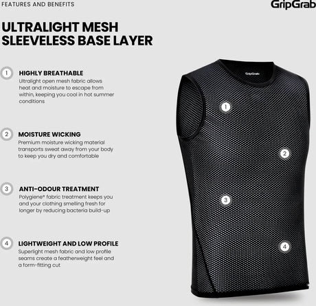 GripGrab Ultralight Mesh Sleeveless Base Layer - Simple Bike Store