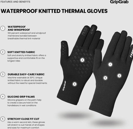 GripGrab Waterproof Knitted Winter Gloves - Simple Bike Store