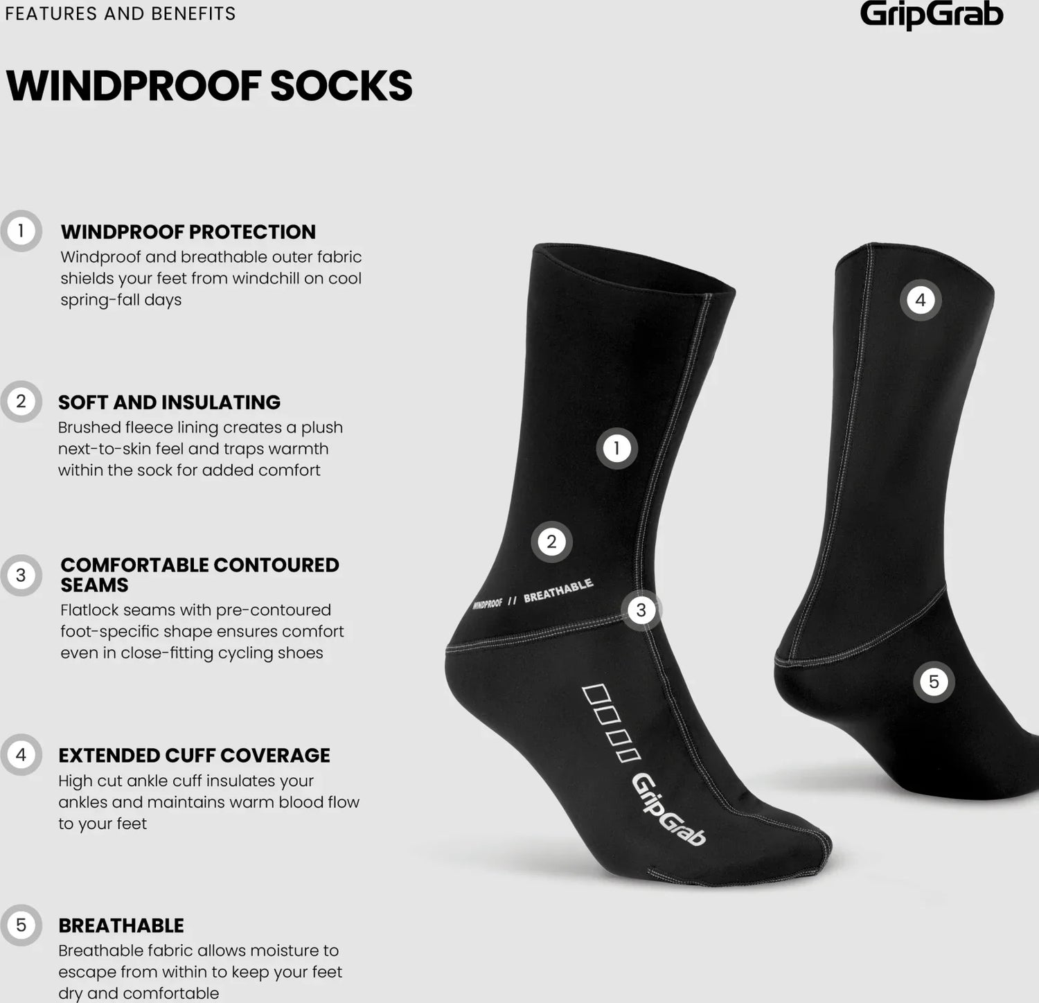 GripGrab Windproof Spring-Autumn Socks - Simple Bike Store