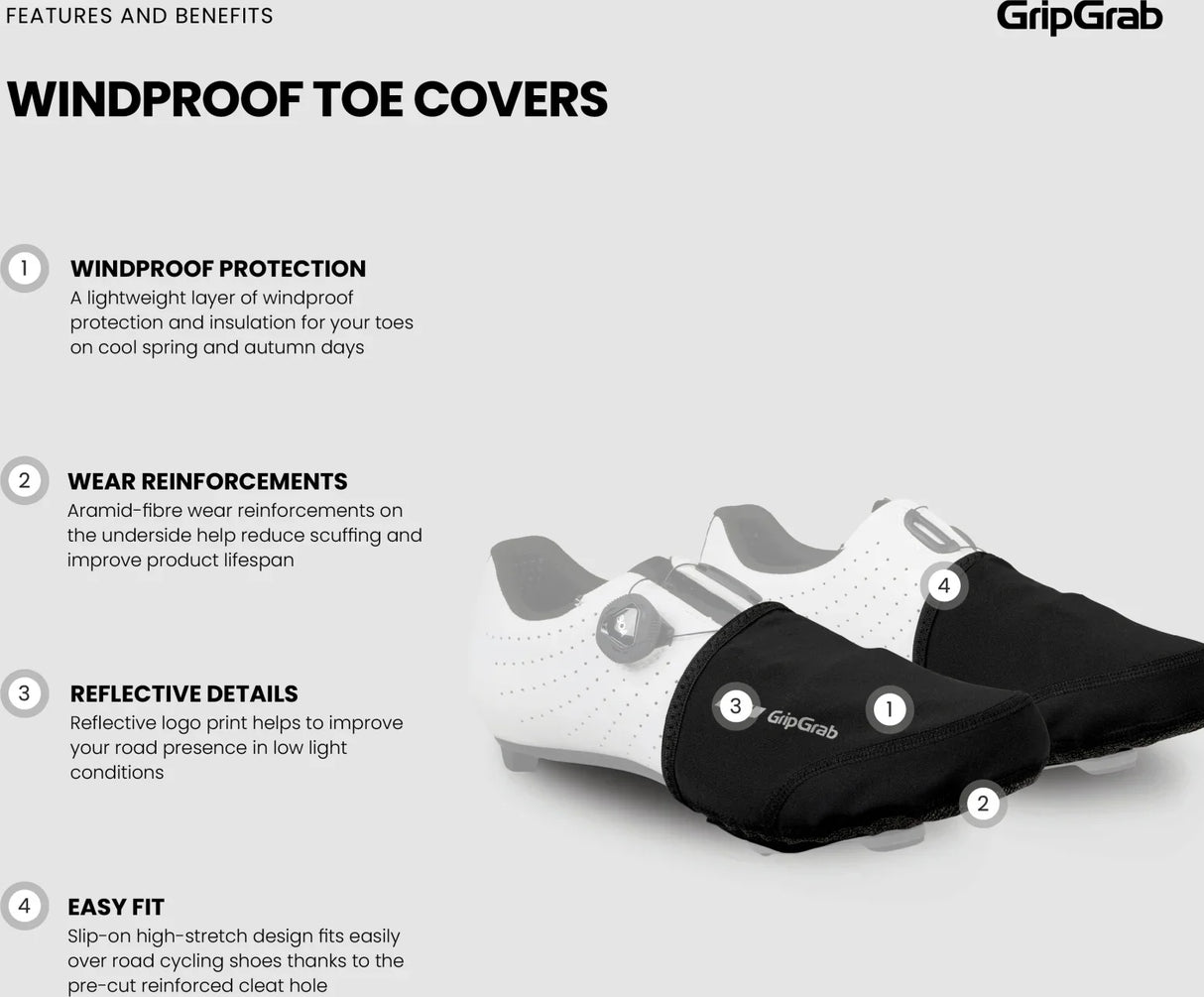 GripGrab Windproof Road Toe Covers - Simple Bike Store