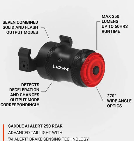 Lezyne Saddle AI Alert 250 - Simple Bike Store