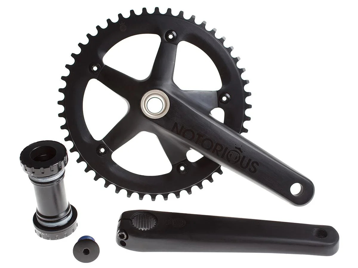 BLB Notorious Track Crankset - Black - Simple Bike Store