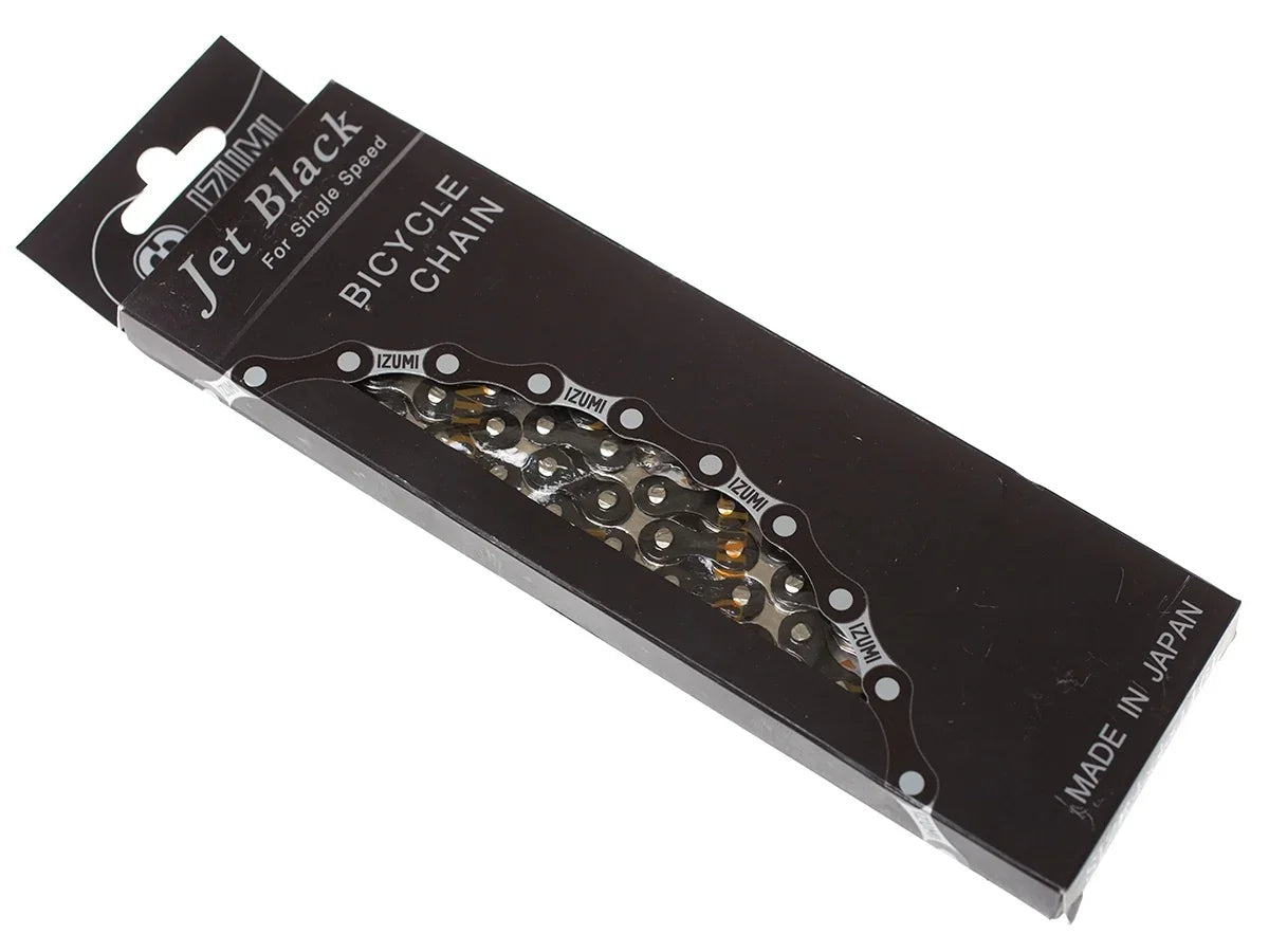 Izumi Jet Black Track Chain - Silver - Simple Bike Store