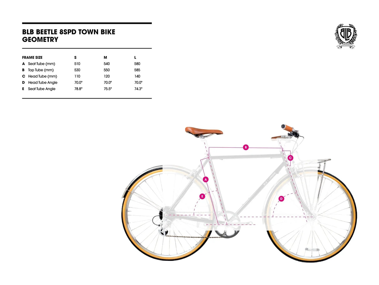 BLB Beetle 8spd Town Bike - Moss Blue - Simple Bike Store