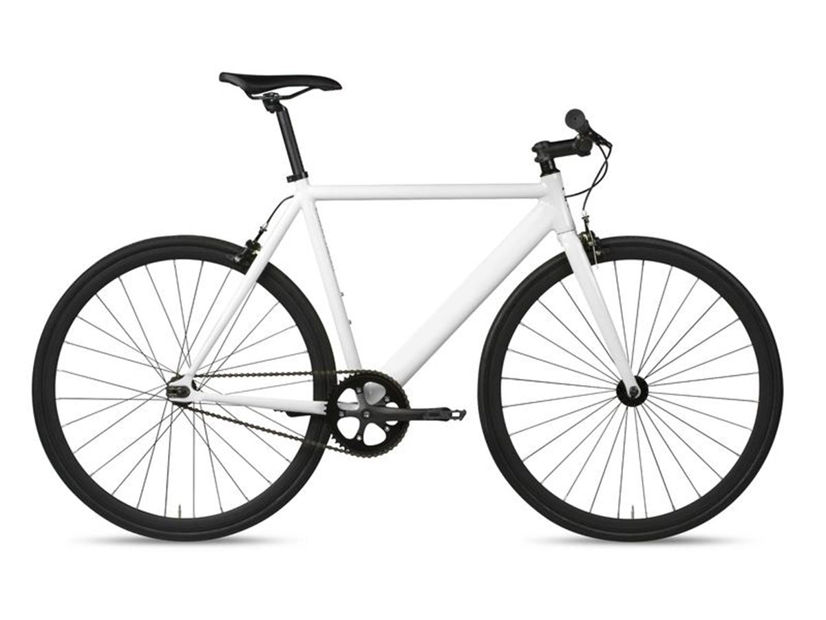 6KU Track Fixie & Single Speed Bike - White - Simple Bike Store