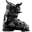 Black Atomic ski boot with intricate design on a white background