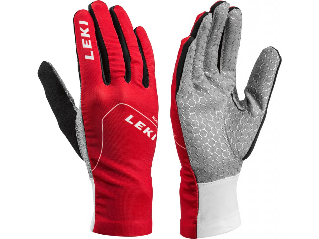 leki race handschuhe LEKI Nordic Slope JR Langlauf-Handschuhe rot/weiß/grau – Simple Bike Store