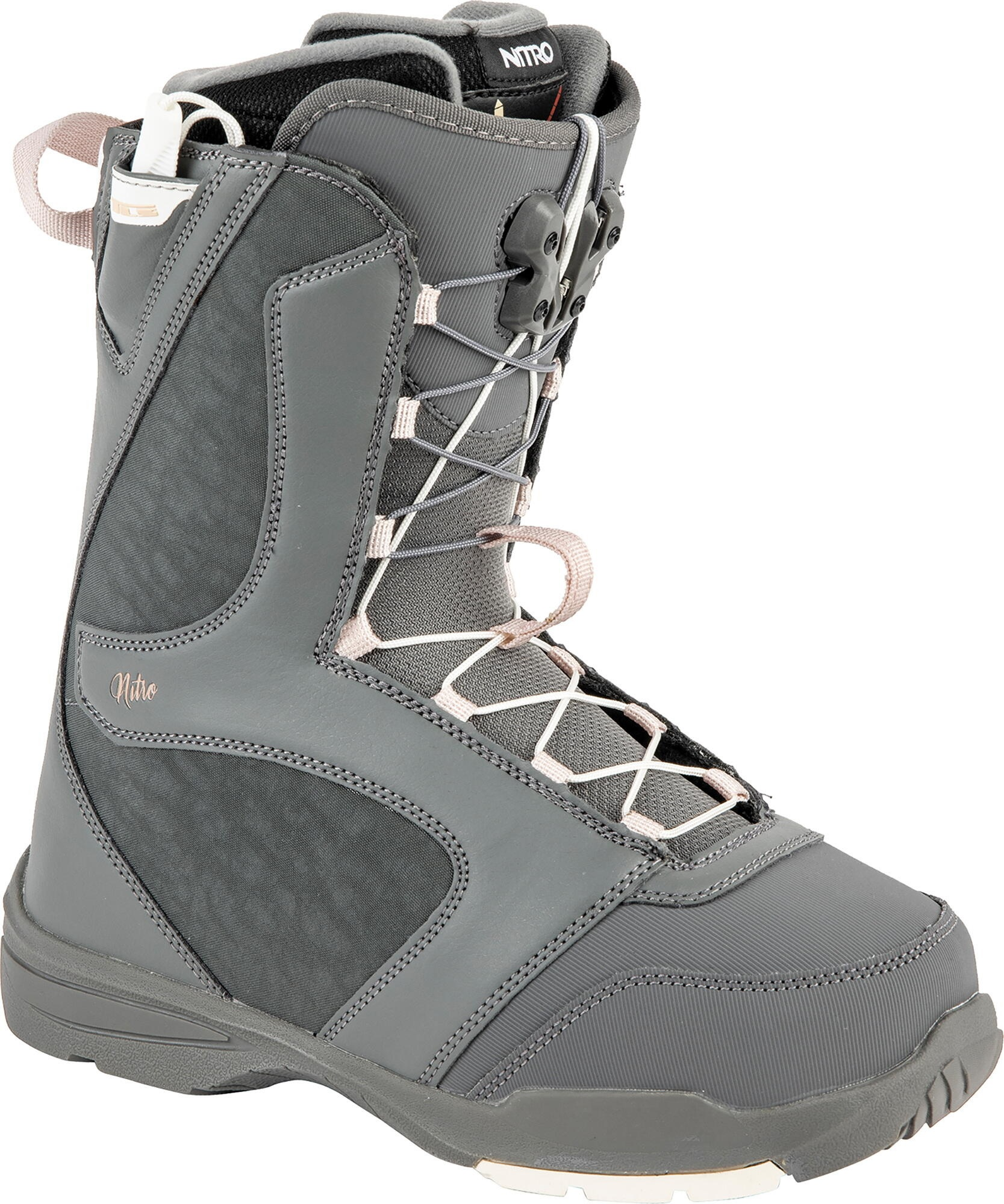 nitro grifter snowboard boot Venture Pro Lace Boots 2026 Pow surfing occupies its own corner of snowboarding culture NITRO Boots Flora TLS Grey/Pink