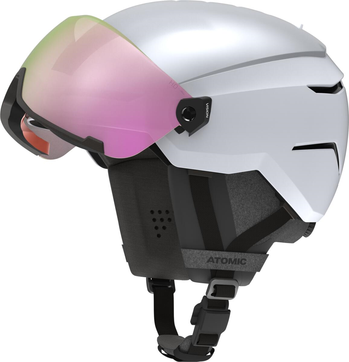 L/59-63cm VOLANT Helm Amid Visier HD PLUS silber/grau mit rosa Kupfer HD C2-3