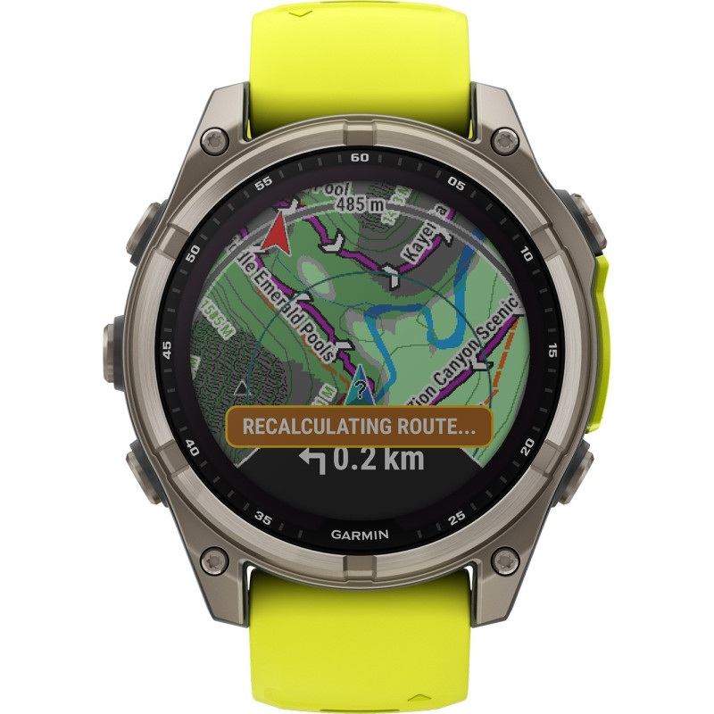 GARMIN watch Fenix 8 47mm Solar Sapphire titanium/yellow – Simple