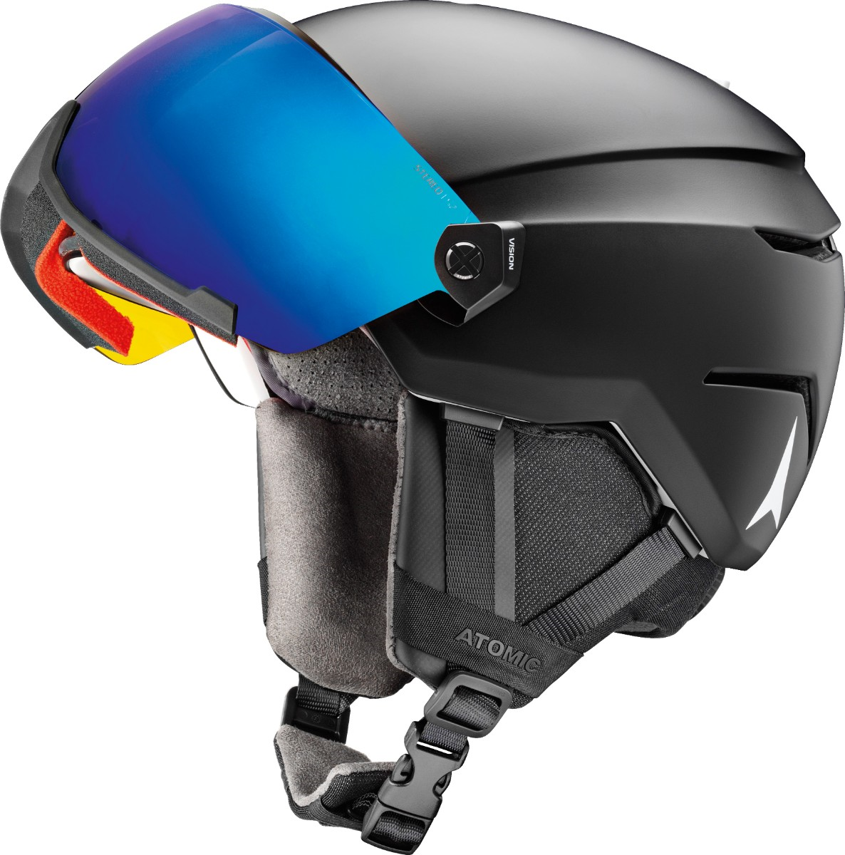 fahrradhelm awe ATOMIC Helm Savor Visier ST Schwarz mit Blau ST AW C2 – Simple Bike Store