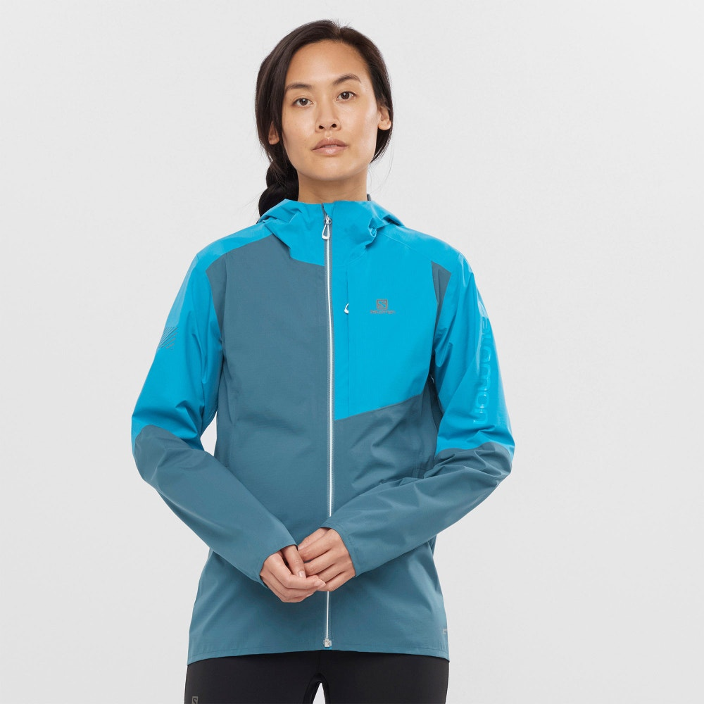 SALOMON Bonatti Trail WP W dark blue/blue hoodie – Simple Bike Store