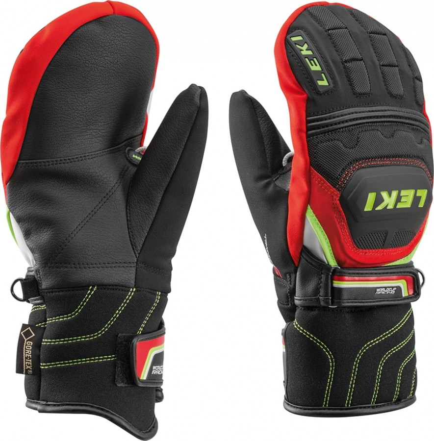 4 LEKI Handschuhe WC Race JR Coach Flex GTX Fausthandschuhe schwarz/rot