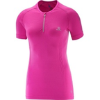 SALOMON SS Lightning Pro Zip Tee W pink shirt