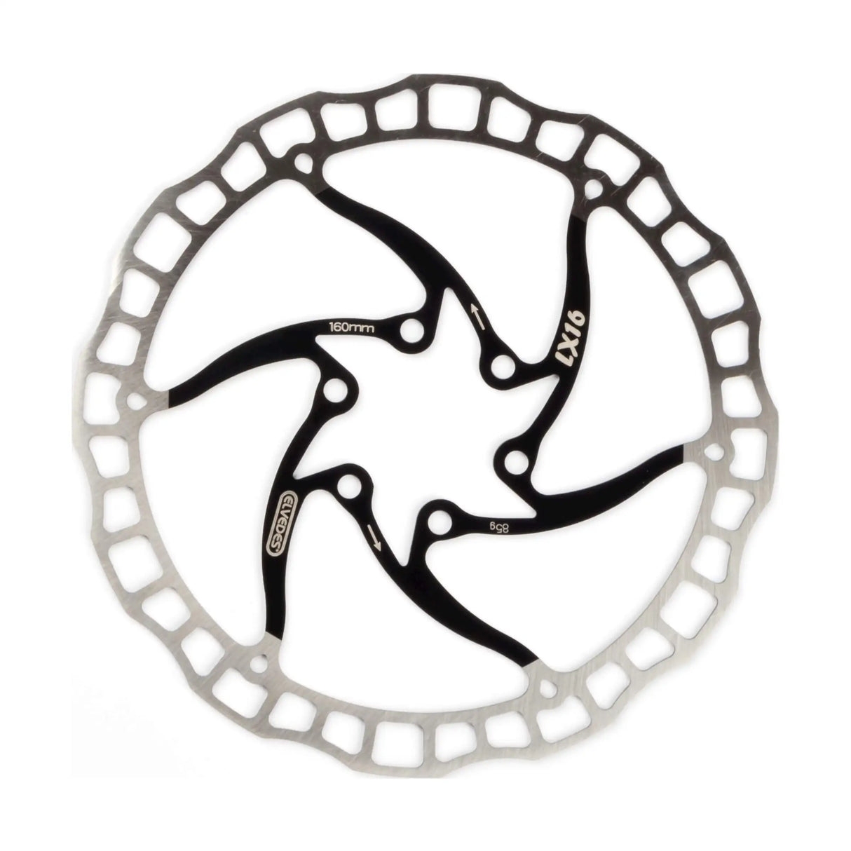 Elvedes brake disc LX16 One Piece 160mm black