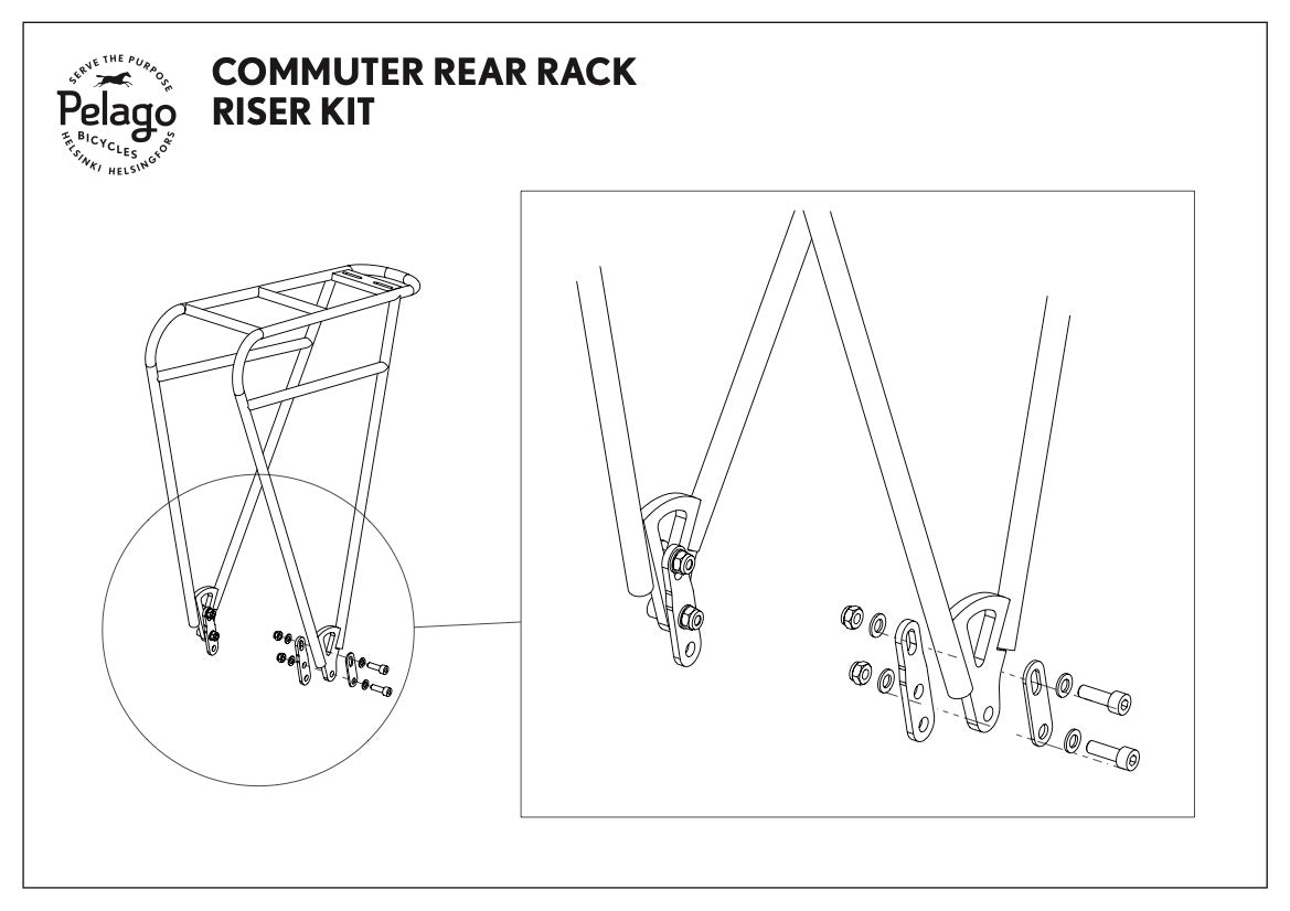Pelago Commuter Rear Rack Riser Kit