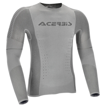 Gray long-sleeve shirt with Acerbis logo on a white background